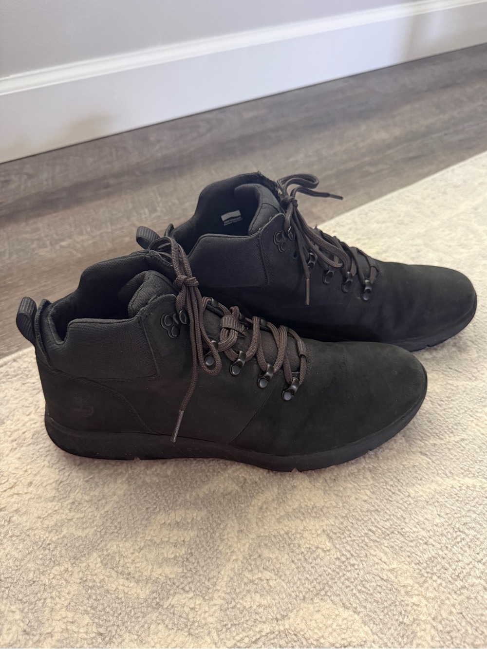 Timberland Black Hoverlite Boltero Lace-Up Leather Ankle Boots Men’s 10.5